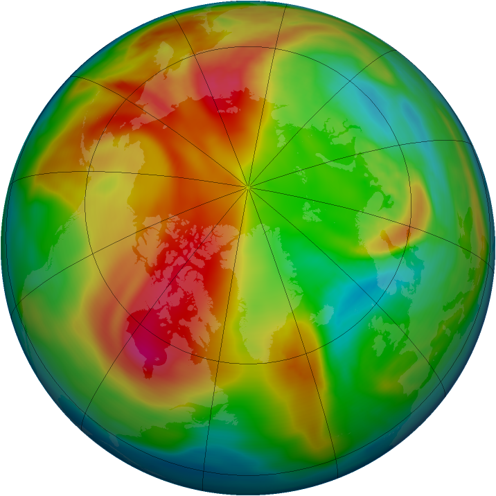 Arctic ozone map for 14 February 2008